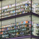 Street View of Public Library at Night
